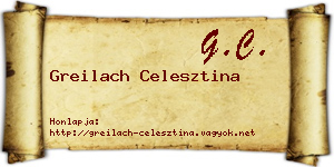 Greilach Celesztina névjegykártya
